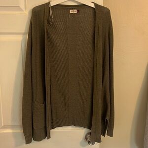 dark olive green cardigan-waist length